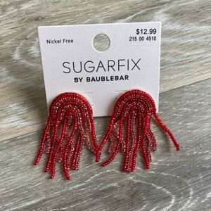 Baublebar Sugarfix Red Beaded Rainbow Dangle Earrings NEW